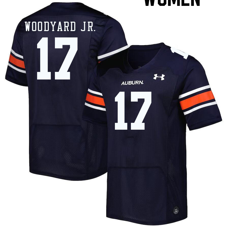 Women #17 Robert Woodyard Jr. Auburn Tigers College Football Jerseys Stitched-Navy